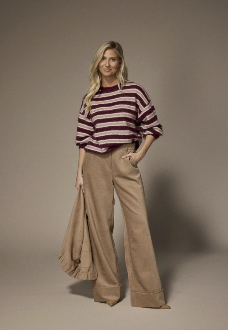 MICHELLE BORDEAUX STRIPE